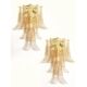Set of Two Transparent and Gold “Selle” Murano Glass Wall Sconce in Mazzega
