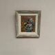 Mid-Century Oil on Panel “Flowers” by Unknown, Vintage & Framed
