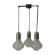 Lampe cascade à 3 abat-jours en verre et chrome par WILA, années 1960, Allemagne