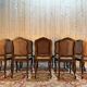 Suite de 10 chaises de style Louis XV en noyer et cannage