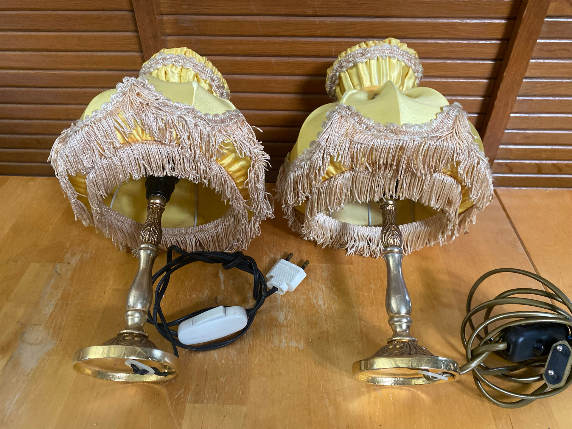 Pair of antique bedside lamps artistic creations ca gilded bronze fr
