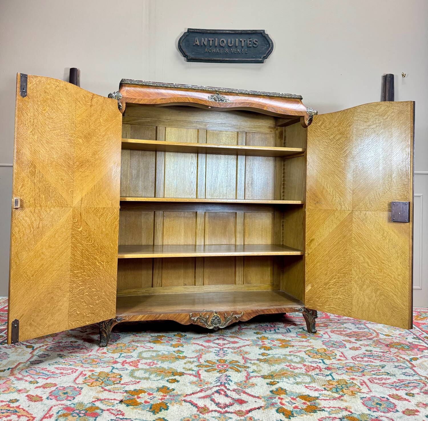 Maison Jansen, Louis XV Style Marquetry Bookcase Stamped XI