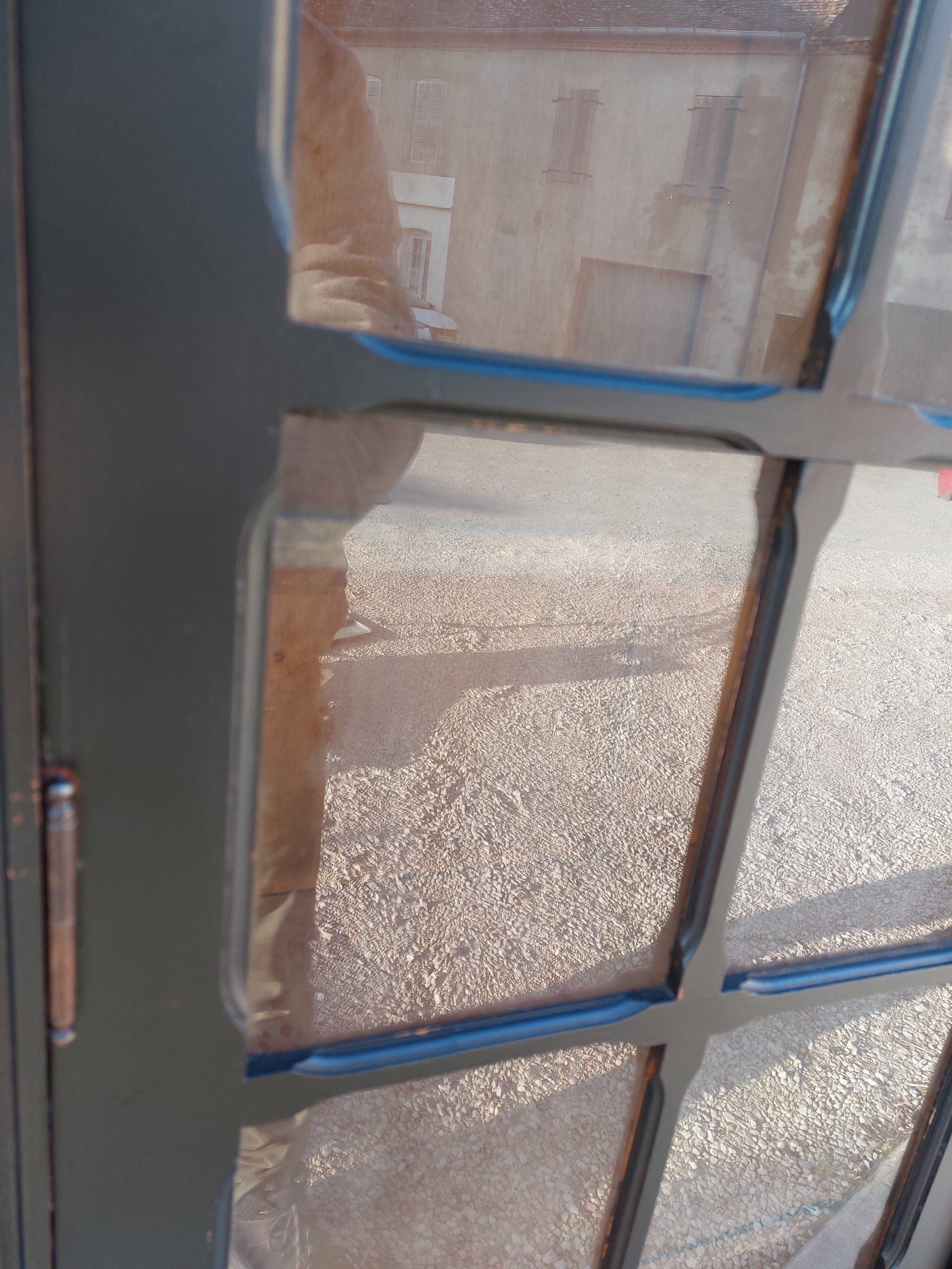 Parisian antique black patinated showcase