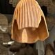 Large suspension or lampshade in organic natural teak, tubular H40 D30.