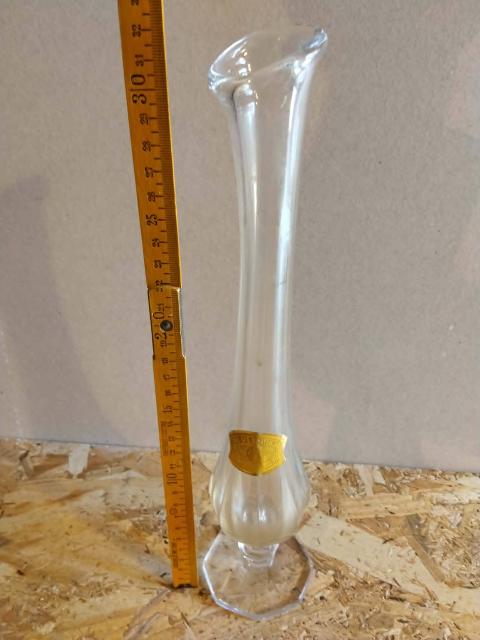 Vase soliflore vintage en cristal - Val Saint-Lambert