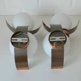 Vintage wall lamp, 1 of 4, brutalist sconce, copper ceiling light 1970's