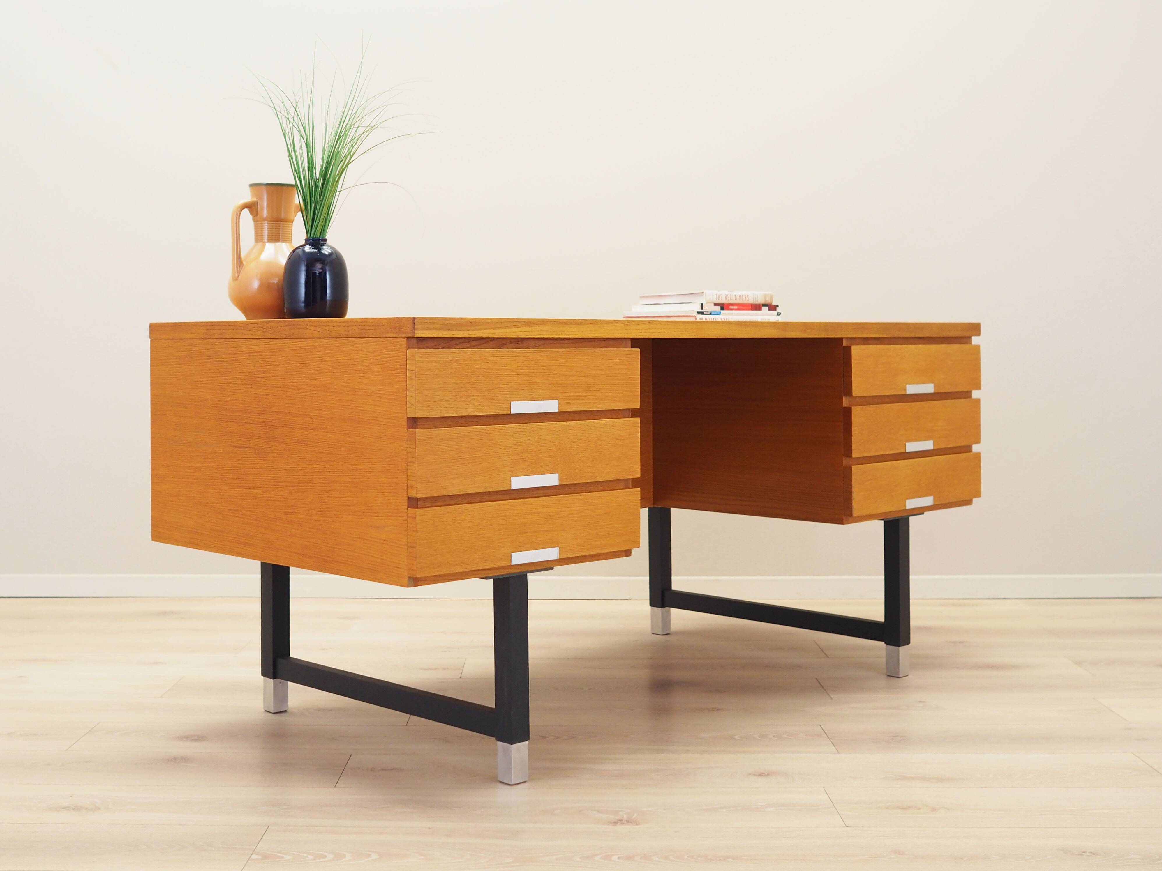Ash desk, Danish design, 1970s, manufacturer: Eigil Petersens Møbelfabrik