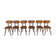 Series of 6 chair baumann scandinavian beech spirit 1950 1960 vintage design