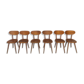 Series of 6 chair baumann scandinavian beech spirit 1950 1960 vintage design