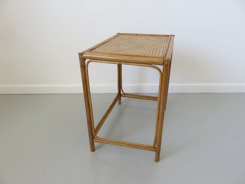 Side table, rattan couch end 60s 70s