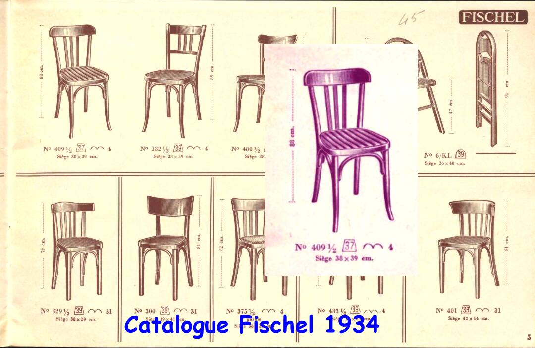 Set of 8 Fischel bentwood Bistrot chairs circa 1930