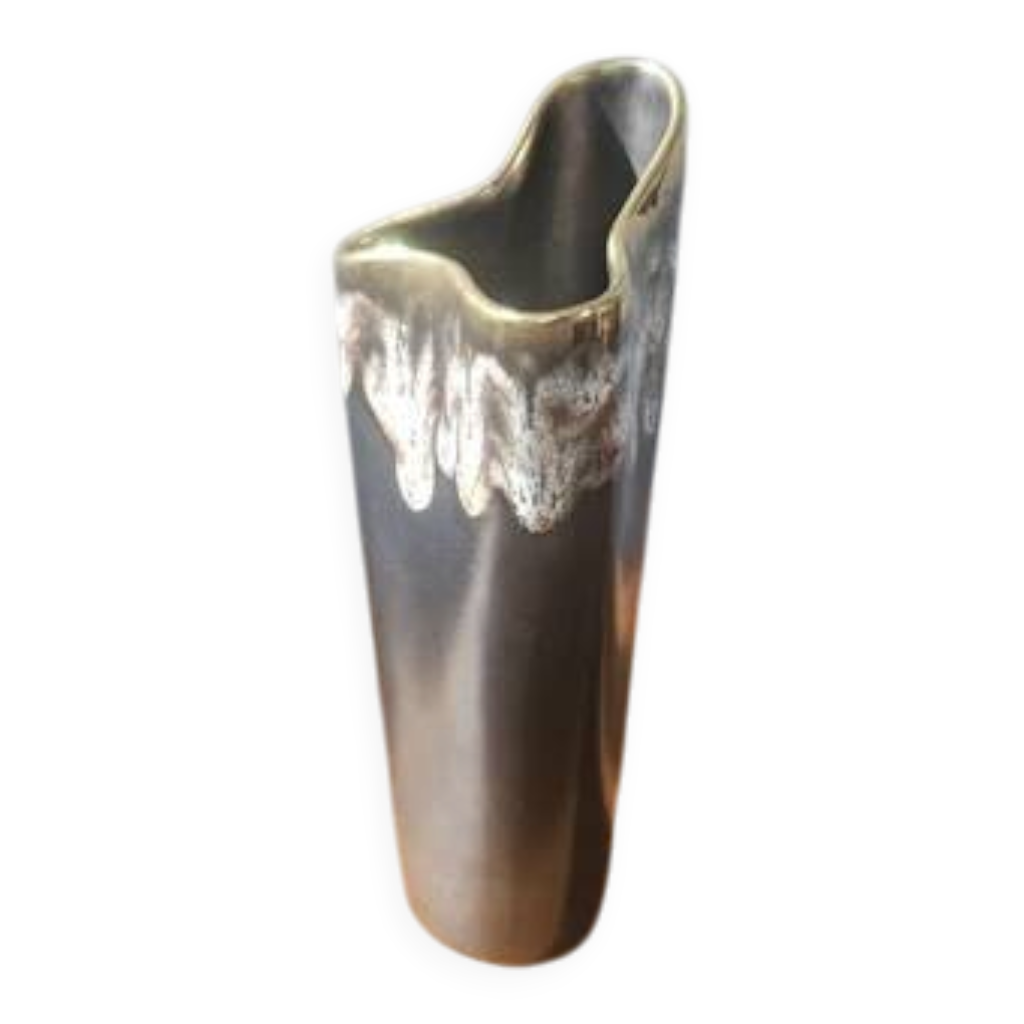 Vintage free-form organic vase - numbered ceramic 1246/23 - mid-century style