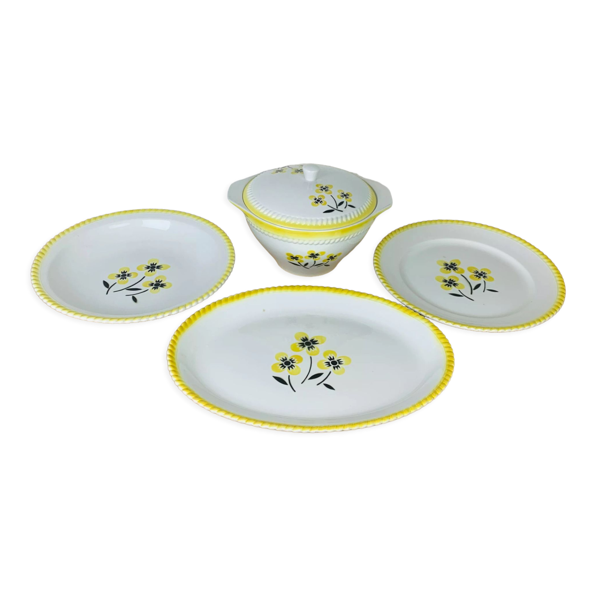 Vintage dishes and tureen in ceramic