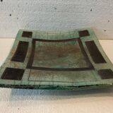 Coupe sur pied en céramique émaillée XX siècle