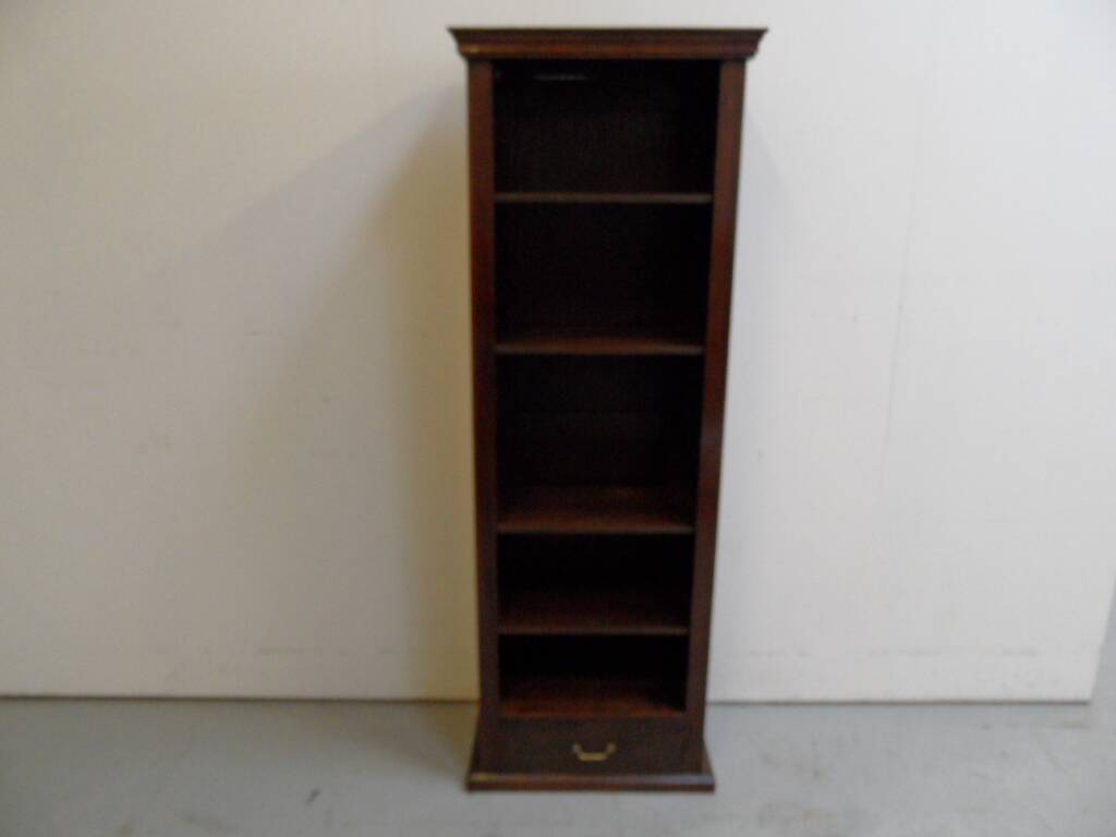 Antique oak open bookcase