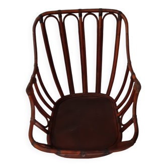 Fauteuil Rotin des Années 60 de Maugrion modéle Basset