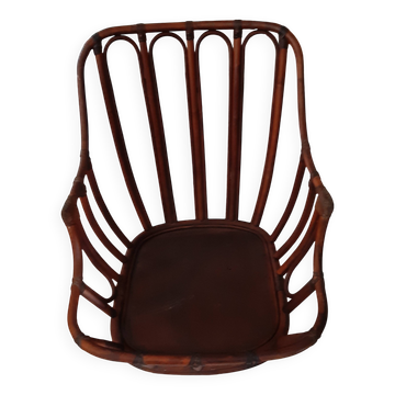 Fauteuil Rotin des Années 60 de Maugrion modéle Basset