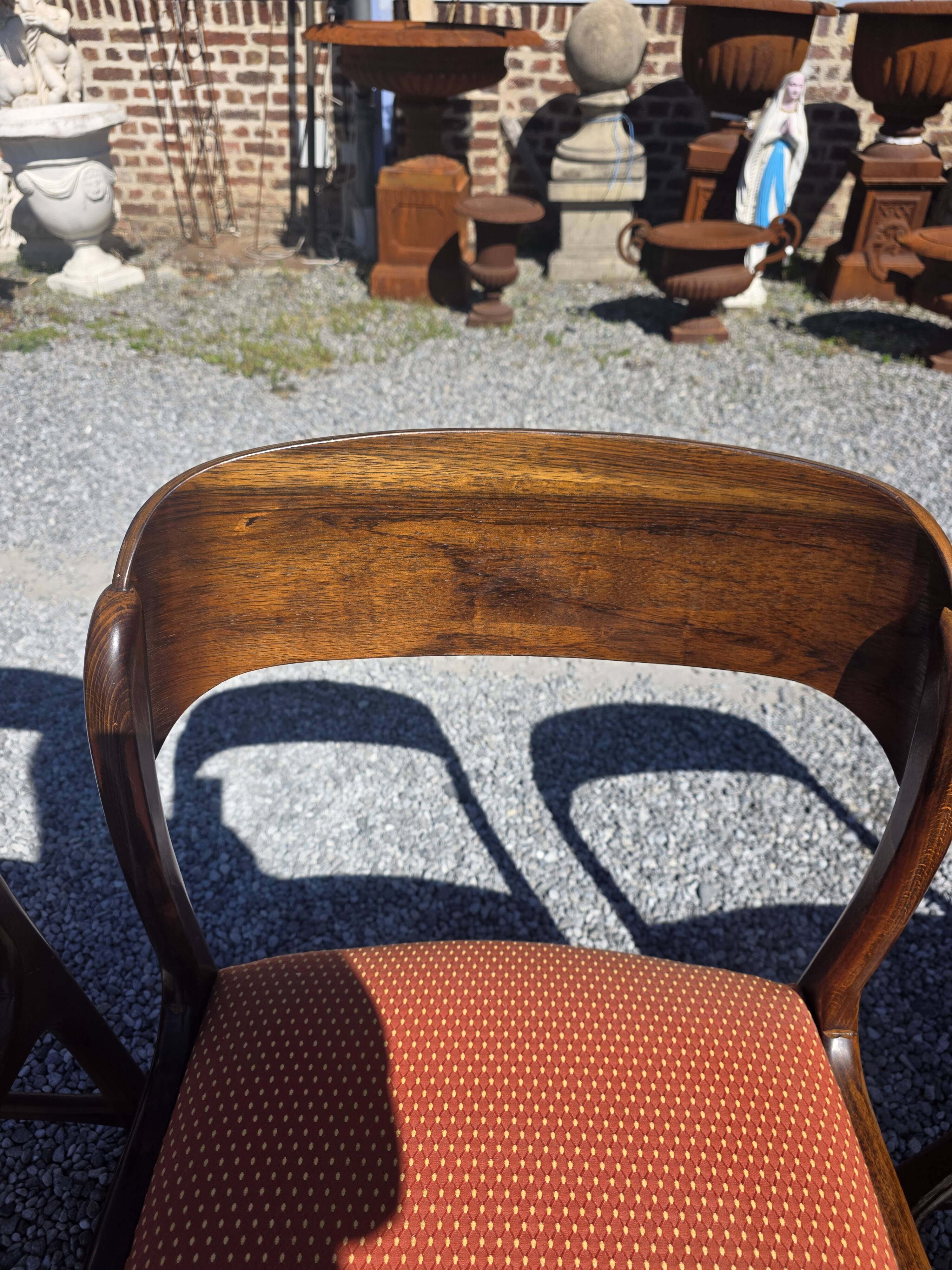 6 Baumann sled chairs in rosewood from the 1960s.