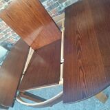 Table and its 6 vintage elm chairs, Scandinavian design furniture