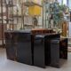 Tortoiseshell plexiglass nesting coffee tables