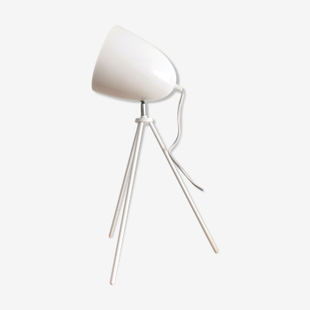 German modern glossy white table tripod lamp