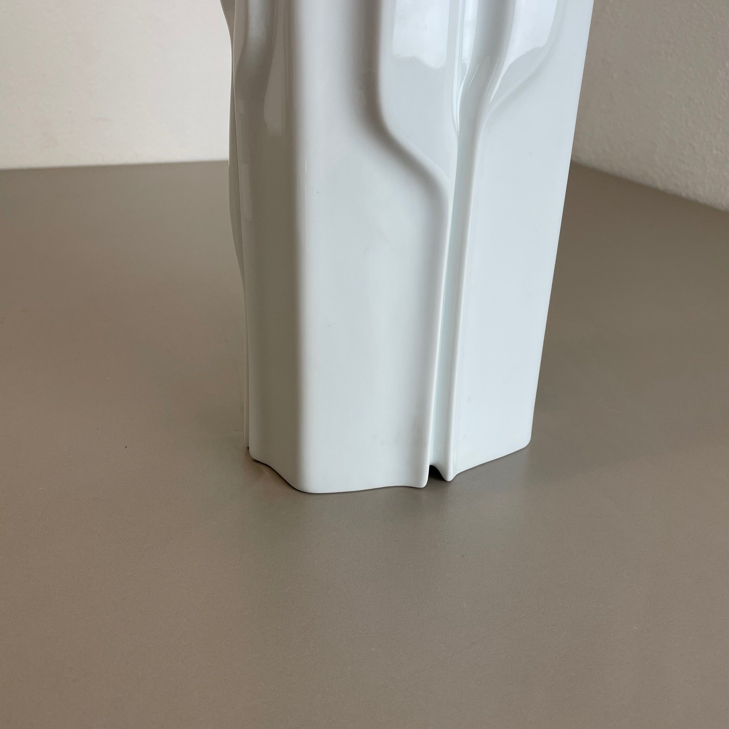 Large Op Art Vase Porcelain German Vase by Fürstenberg Ceramics, Germany, 1970s