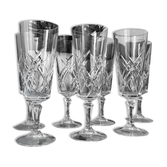 6 champagne flutes crystal Saumur