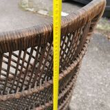 Wicker shell armchair