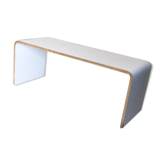Low plywood white laminate console