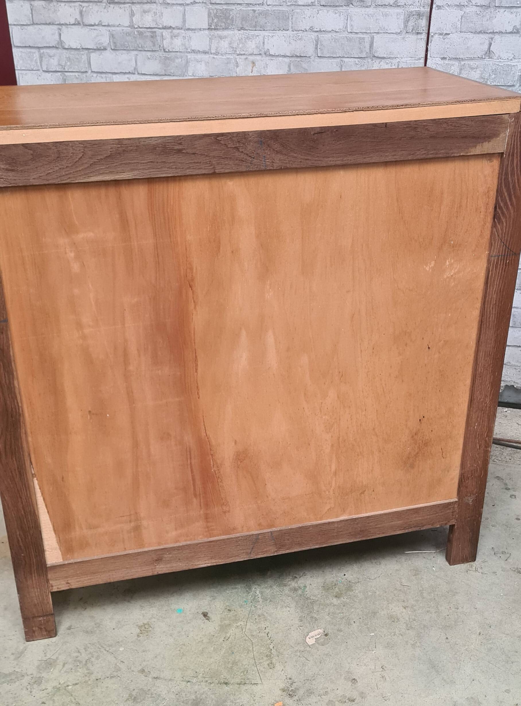chest of drawers, chiffonier 1950 to 70, stained wood 85x87x55 very good condition