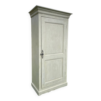 Vintage 1-door white pine cabinet