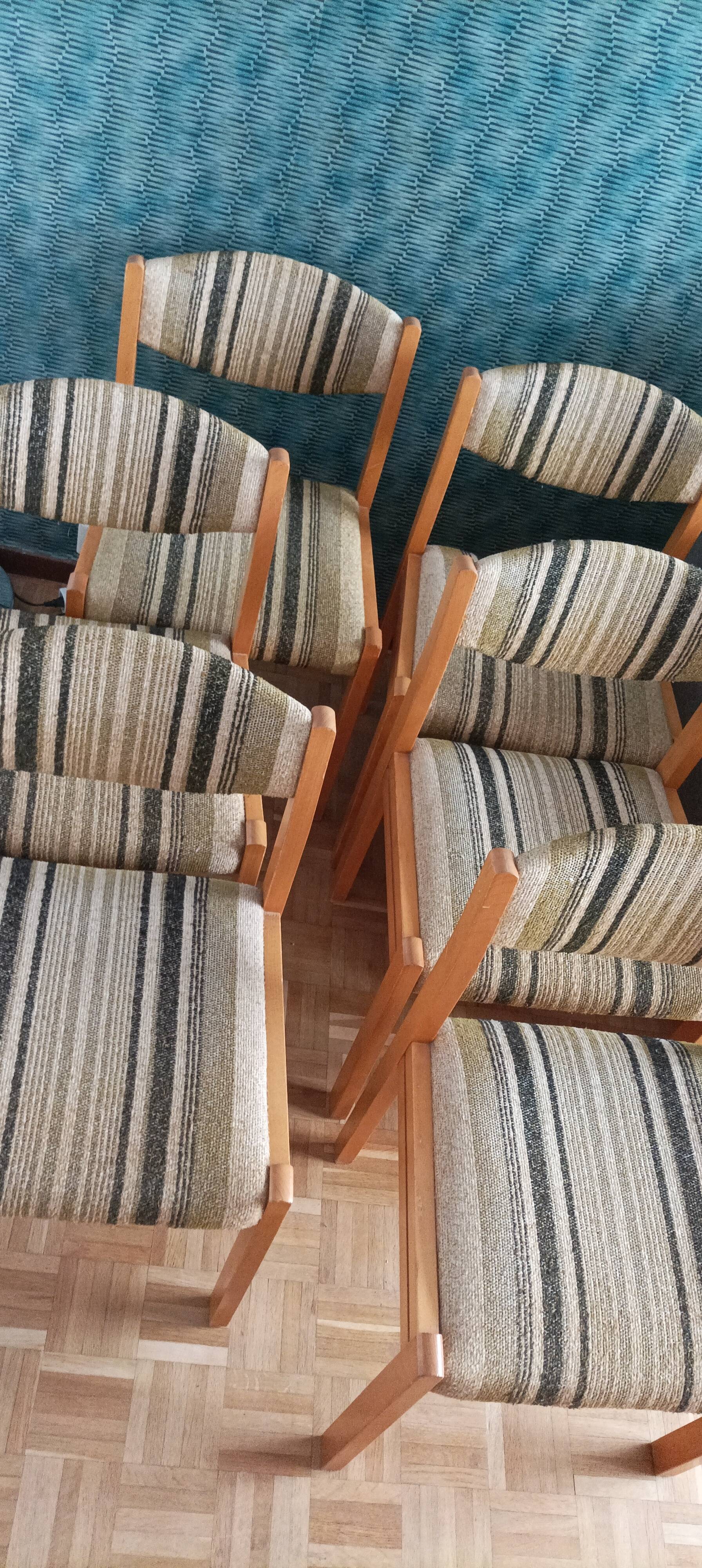 6 chaises scandinaves années 60