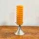 Vintage orange lamp with chrome tulip base and glass shade
