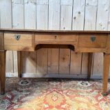 Bureau plat en merisier époque Louis XVI