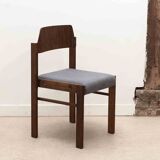 Scandinavian style ebony chair upholstered in gray