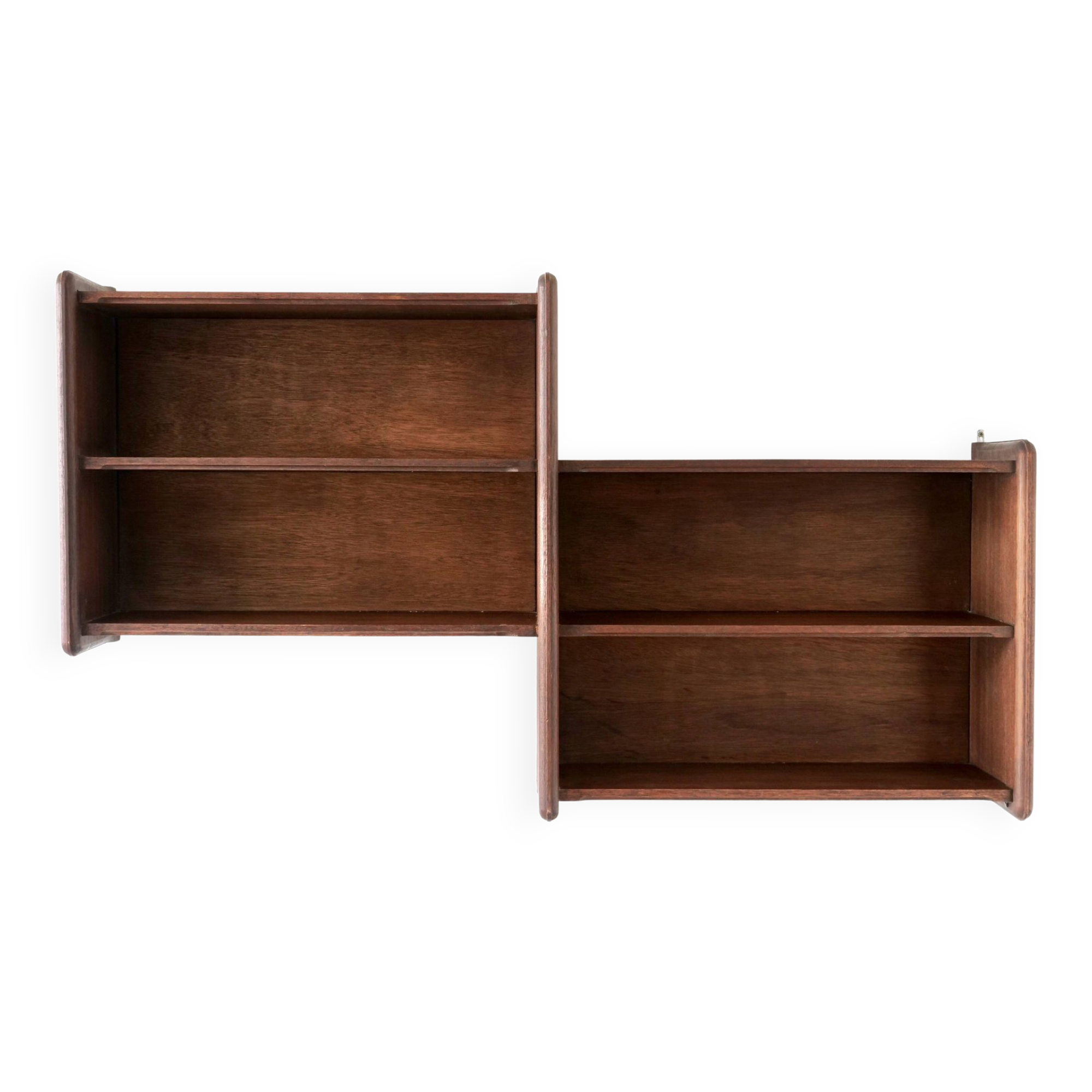 Art deco wall shelf in solid wood
