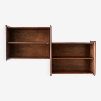 Art deco wall shelf in solid wood