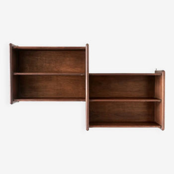 Etagere murale art deco en bois massif