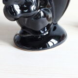 Soliflore squirrel vase in black flamed sandstone