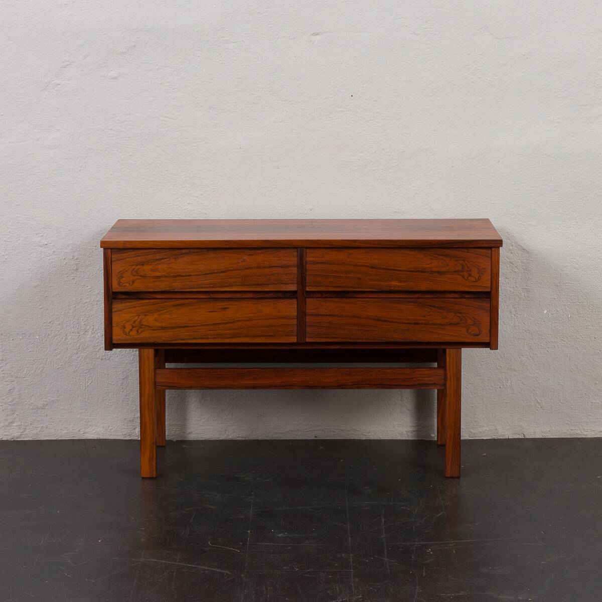 Scandinavian mid-century rosewood mirror with console, Denmark, 1960s