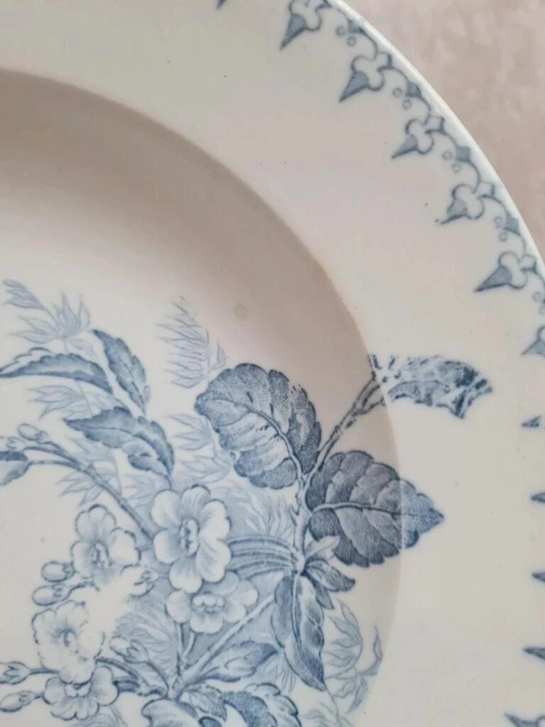 Assiette creuse ancienne Sarreguemines modèle Flore