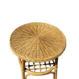Vintage rattan and wicker coffee table