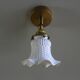 Antique wall light in white painted glass - metal support