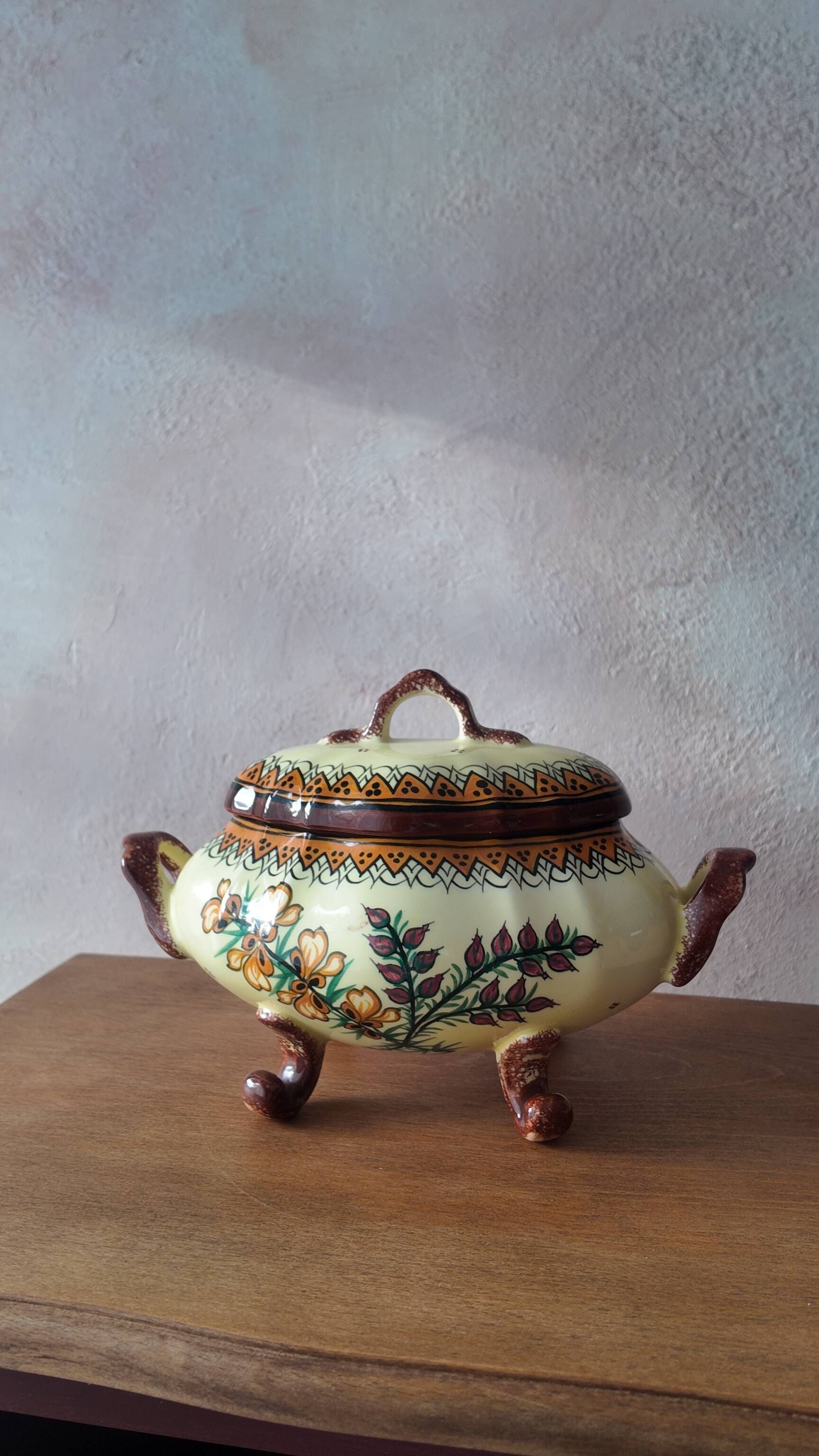 Antique Henriot Quimper Soup Tureen in Faience
