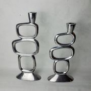Pair of circle candlesticks by Matthew Hilton, England, 1980