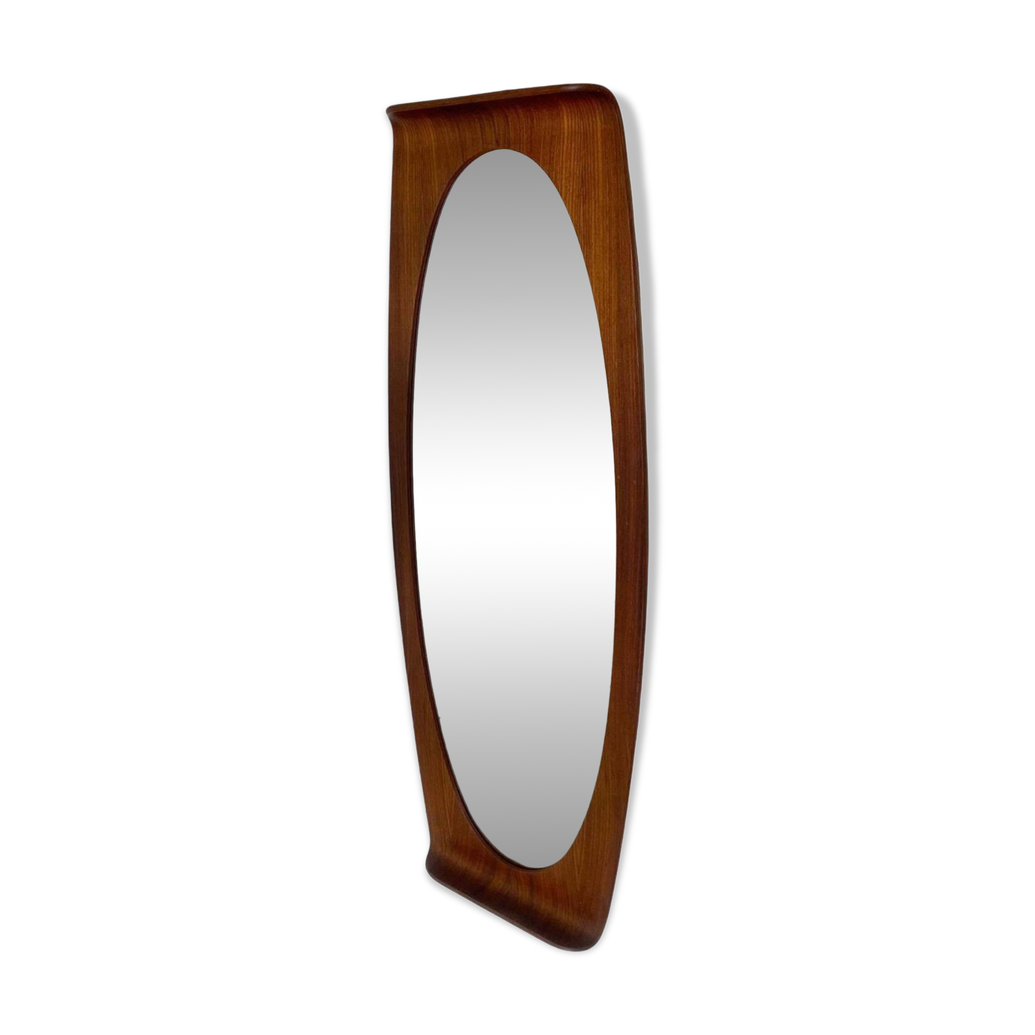 Miroir mural en bois moderne du milieu du siècle, Campo e Graffi, Italie, années 1950