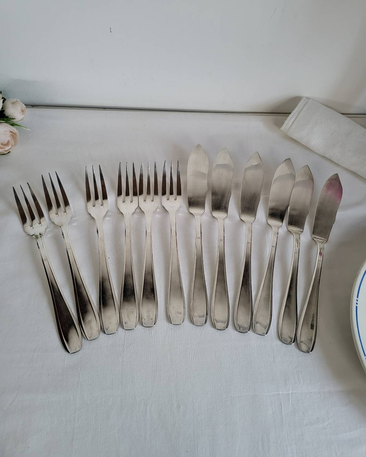SFAM 6 Silver-Plated Fish Cutlery Sets, 12 Pieces