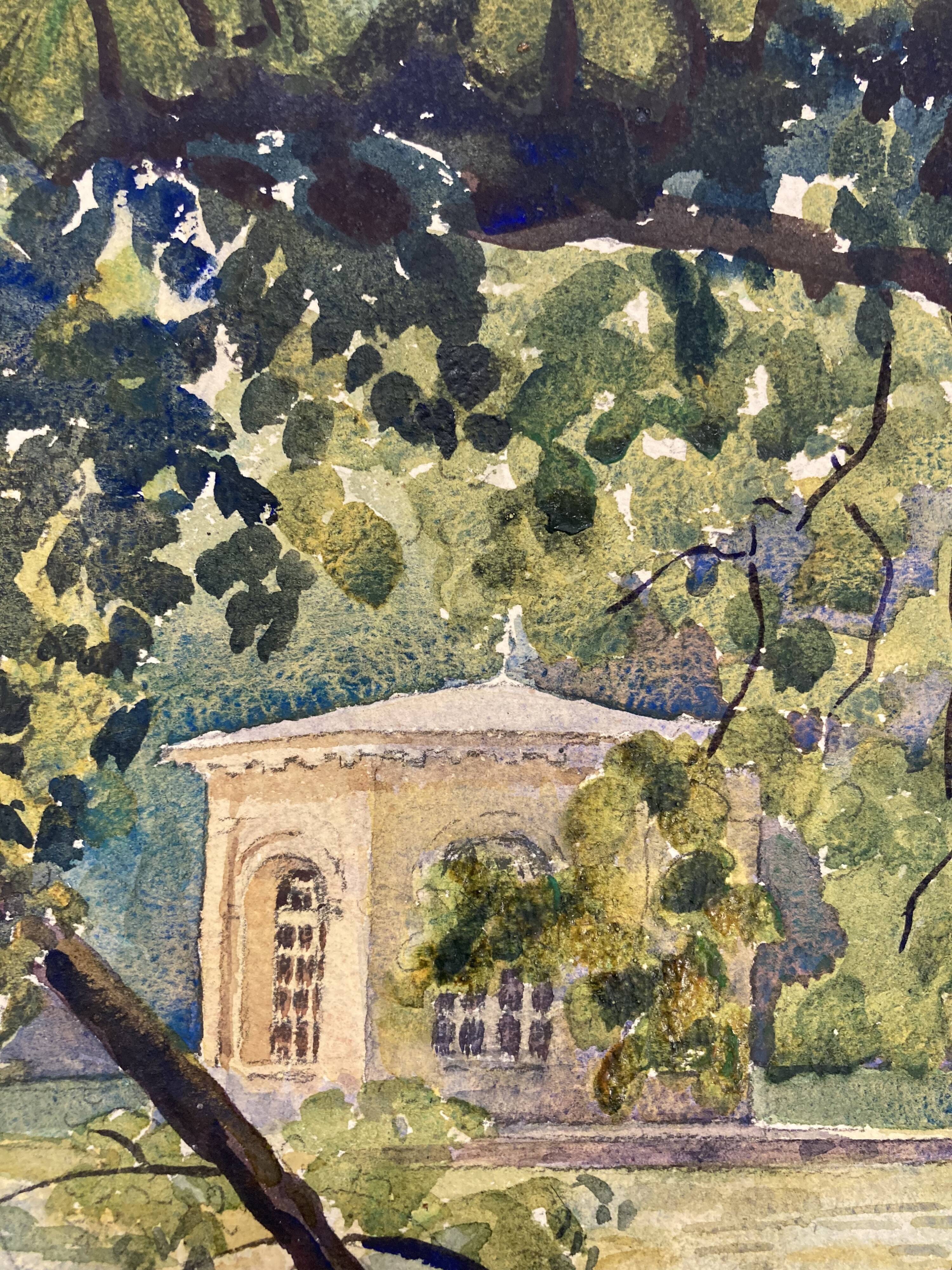 Vintage landscape watercolor