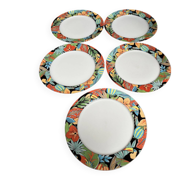 5 Pillivuyt "Toucan" plates