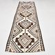 3x11 Dark Brown Vintage Kilim Runner Rug, Rugs For Bohemian Hallway, 97x324